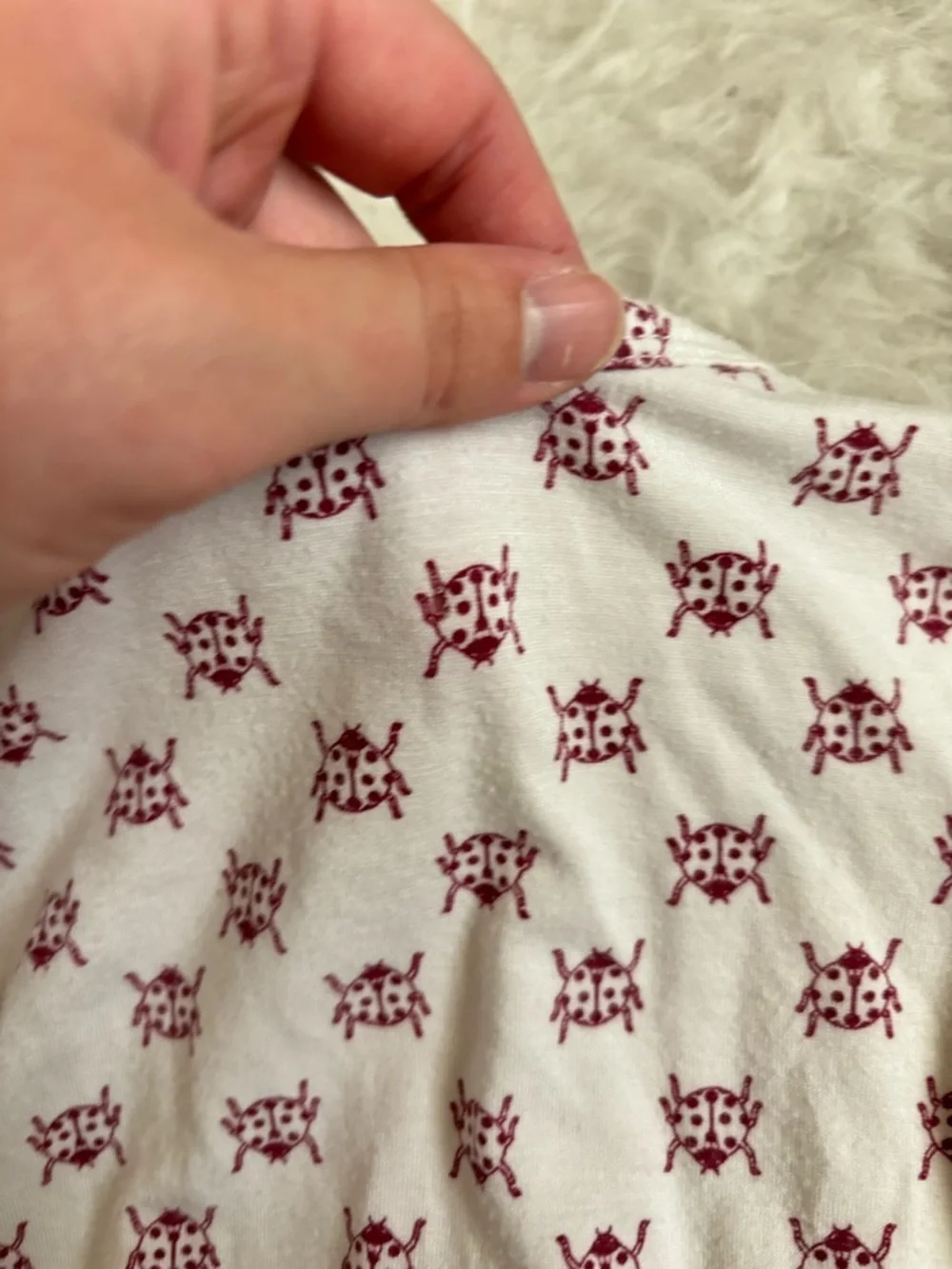 Kate Quinn Baby Bamboo Ladybug Zip Footie Pajamas